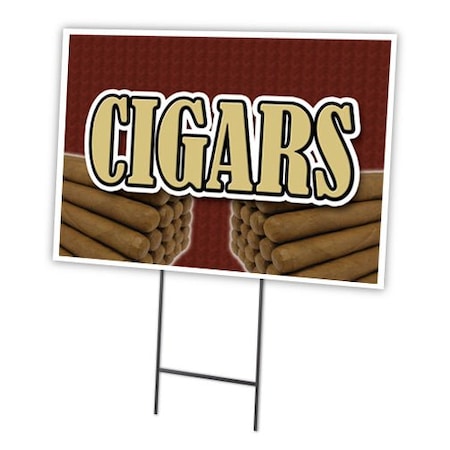 Signmission Cigars Yard Sign & Stake outdoor plastic coroplast window, C-1216-DS-Cigars C-1216-DS-Cigars